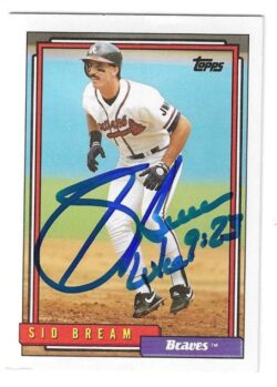 Autographed SID BREAM Atlanta Braves 1992 Topps Card