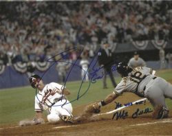 Autographed MIKE LAVALLIERE Pittsburgh Pirates and SID BREAM Atlanta Braves 8x10 Photo