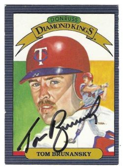 Autographed TOM BRUNANSKY Minnesota Twins 1986 Donruss Diamond King Card