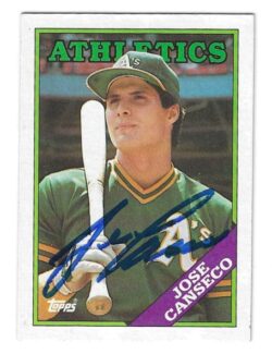 Autographed JOSE CANSECO Oakland A's 1988 Topps Card