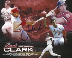 AUTOGRAPHED JACK CLARK 8x10 St. Louis Cardinals photo