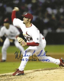 AUTOGRAPHED MIKE CRUDALE "02 Division Champs" 8x10 St. Louis Cardinals photo