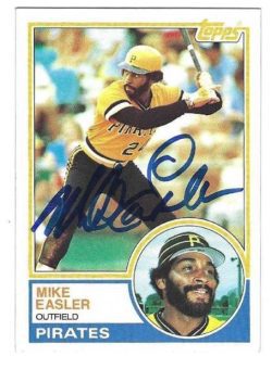 Autographed MIKE EASLER Pittsburgh Pirates 1983 Topps Card