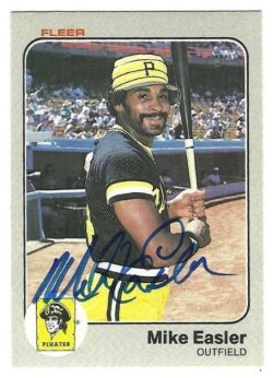 Autographed MIKE EASLER Pittsburgh Pirates 1983 Fleer Card