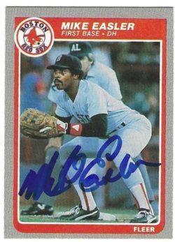 Autographed MIKE EASLER Boston Red Sox 1985 Fleer Card