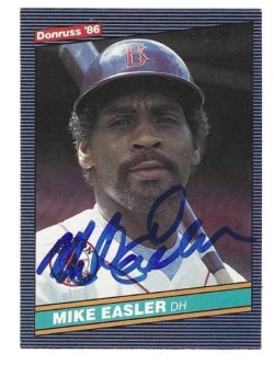 Autographed MIKE EASLER Boston Red Sox 1986 Donruss Card