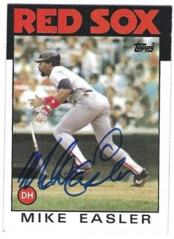 Autographed MIKE EASLER Boston Red Sox 1986 Topps Card
