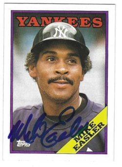 Autographed MIKE EASLER New York Yankees 1988 Topps Card