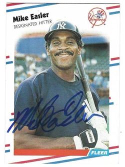 Autographed MIKE EASLER New York Yankees 1988 Fleer Card