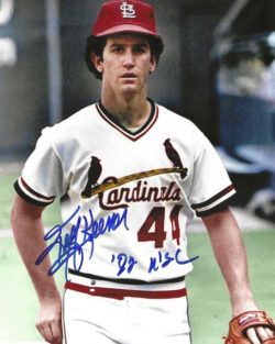 AUTOGRAPHED JEFF KEENER "82 WSC" 8x10 St. Louis Cardinals Photo