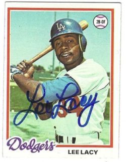 Autographed LEE LACY  Los Angeles Dodgers 1978 Topps Card