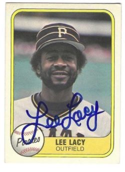 Autographed LEE LACY Pittsburgh Pirates 1981 Fleer Card