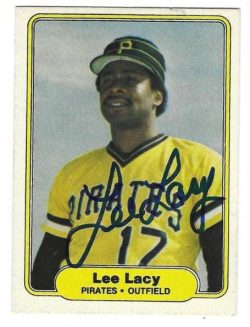 Autographed LEE LACY Pittsburgh Pirates 1982 Fleer Card