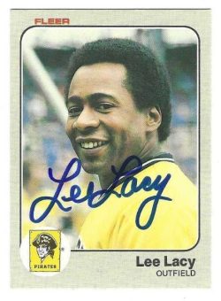 Autographed LEE LACY Pittsburgh Pirates 1983 Fleer Card