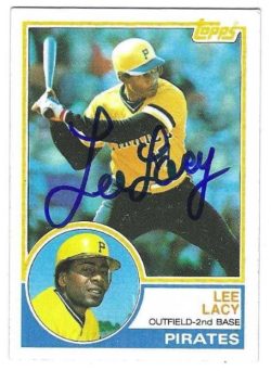 Autographed LEE LACY Pittsburgh Pirates 1983 Topps Card