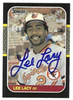 Autographed LEE LACY Baltimore Orioles 1987 Donruss Card