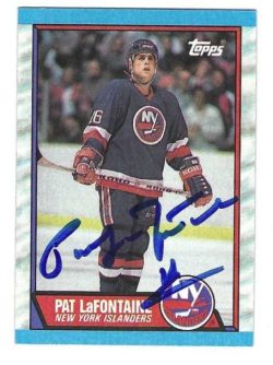 Autographed PAT LAFONTAINE 1989-90 Topps New York Islanders card #60
