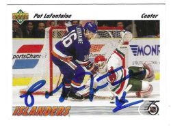 Autographed PAT LAFONTAINE 1991-92 Upper Deck New York Islanders card #253