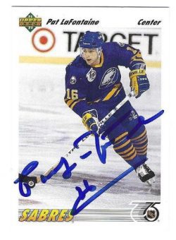 Autographed PAT LAFONTAINE Buffalo Sabres 1991-92 Upper Deck card #556