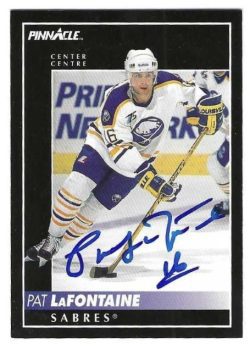 Autographed PAT LAFONTAINE Buffalo Sabres 1992-93 Pinnacle card #7
