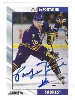 Autographed PAT LAFONTAINE Buffalo Sabres 1992-93 Score card #6