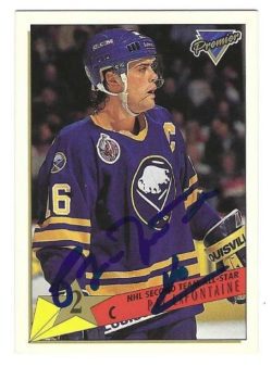 Autographed PAT LAFONTAINE Buffalo Sabres 1993-94 Topps Premier card #171