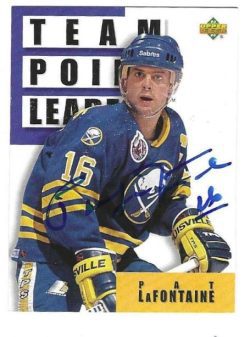 Autographed PAT LAFONTAINE Buffalo Sabres 1993-94 Upper Deck card #287