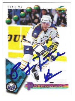 Autographed PAT LAFONTAINE 1994-95 Score #2 Buffalo Sabres card