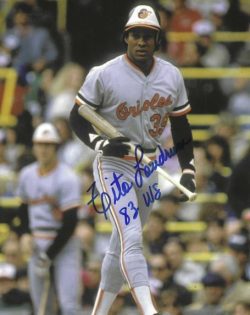 AUTOGRAPHED  TITO LANDRUM "83 WS" 8X10 Baltimore Orioles Photo