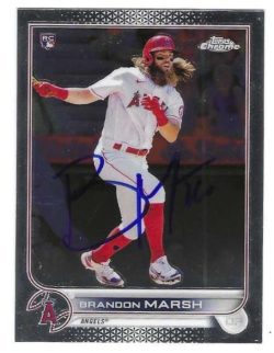 Autographed Brandon Marsh Los Angeles Angels 2022 Topps Chrome Card
