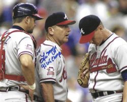AUTOGRAPHED LEO MAZZONE "95 WS Champs" 8X10 Atlanta Braves photo