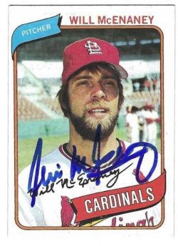 Autographed WILL MCENANEY St. Louis Cardinals 1980 Topps Card