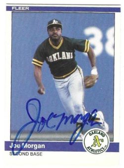 Autographed JOE MORGAN Oakland A's 1984 Fleer Card
