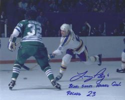 Autographed LARRY PATEY 8X10 St. Louis Blues Photo