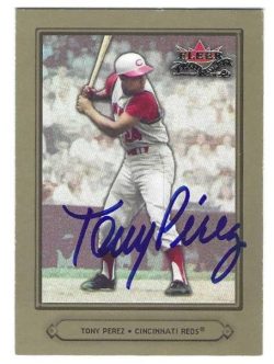 Autographed TONY PEREZ Cincinnati Reds 2002 Fleer Fall Classic Card