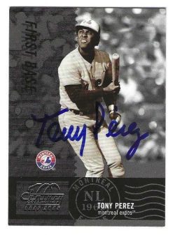 Autographed TONY PEREZ Montreal Expos 2005 Leaf Century Card