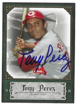 Autographed TONY PEREZ Cincinnati Reds 2006 Fleer Greats of the Game Card