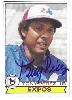 Autographed TONY PEREZ Montreal Expos 1979 Topps Card