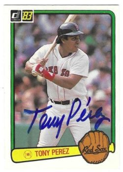 Autographed TONY PEREZ Boston Red Sox 1983 Donruss Card