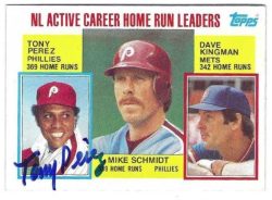 Autographed TONY PEREZ Philadelphia Phillies 1984 Topps Card