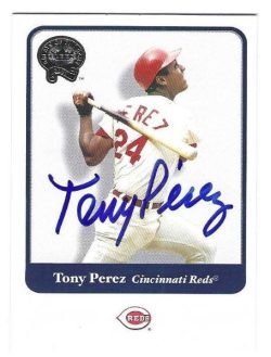 Autographed TONY PEREZ Cincinnati Reds 2001 Fleer Greats of the Game Card