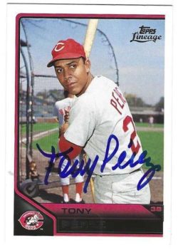 Autographed TONY PEREZ Cincinnati Reds 2011 Topps Lineage Card