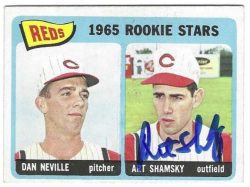 Autographed ART SHAMSKY Cincinnati Reds 1965 Topps Card