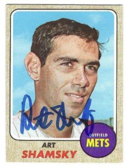 Autographed ART SHAMSKY New York Mets 1968 Topps Card