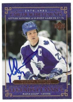 Autographed DARRYL SITTLER Toronto Maple Leafs 2004-05 Upper Deck Legends Classics Card