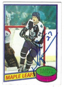 Autographed DARRYL SITTLER Toronto Maple Leafs 1980-81 Topps Card