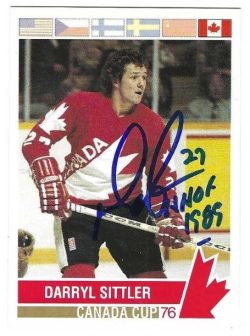 Autographed DARRYL SITTLER Team Canada 1992 Future Trends Canada Cup Card