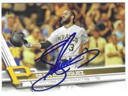 Autographed SEAN RODRIGUEZ Pittsburgh Pirates 2017 Topps Card
