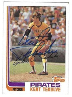 Autographed KENT TEKULVE Pittsburgh Pirates 1982 Topps Card