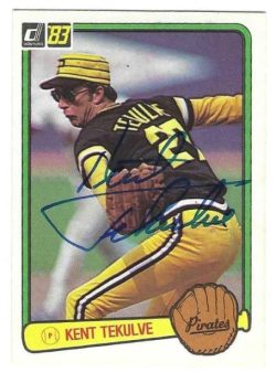 Autographed KENT TEKULVE Pittsburgh Pirates 1983 Donruss Card